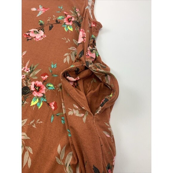 Torrid Orange Floral Super Soft Midi Dress Scoop Tank 14939048 Womens Plus 2X - Picture 10 of 13